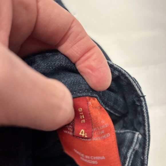 Express Stella Bootcut Jeans Women Sz 4 L Mid Rise Blue Stretch Dark Wash - Picture 11 of 12